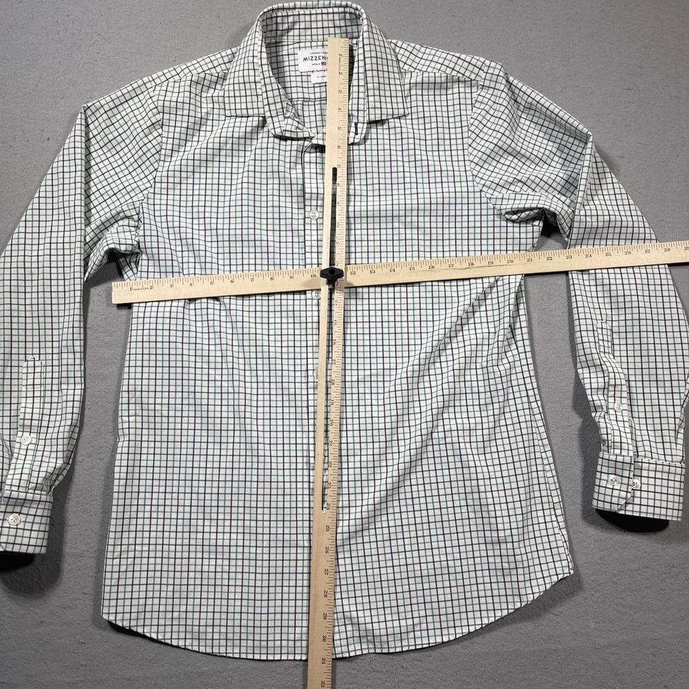 Mizzen+Main Leeward Collection Shirt XL Trim Fit Green Navy Check Performance - Picture 5 of 12